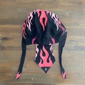 Motorcyclist biker cap with pink flames NWOT